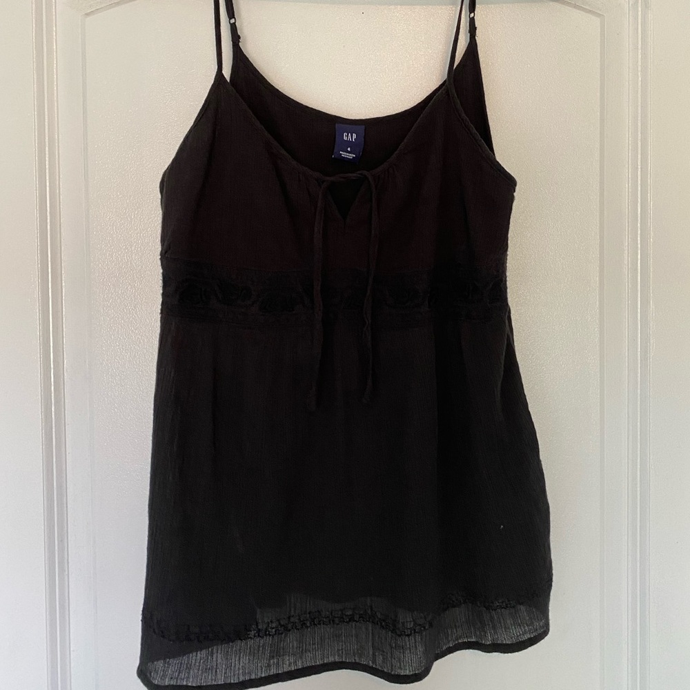 NEED TO SELL ASAP!!! Black tank top with tie in front.